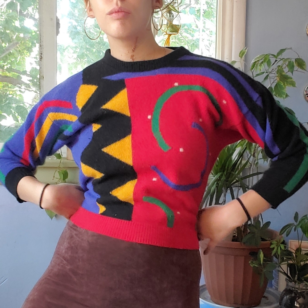 Vintage geometric 80s sweater